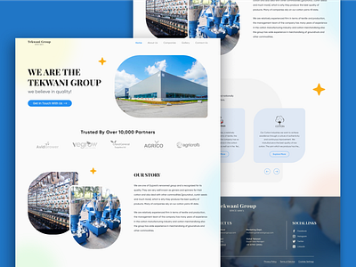 Industrial Website Landing Page agriculture agro branding clothes company cotton creative design factory figma industry landing page logo ui ui design uiux webpage