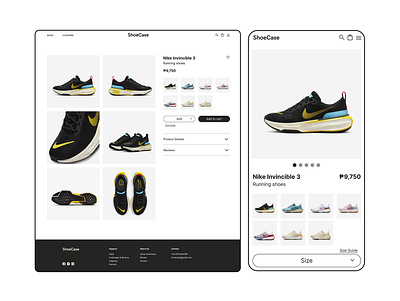 Online Shoes Store Order Page - Web and Mobile Screens basketball shoes ecommerce figma mobile mobile web online shopping online store responsive running shoes shoe website shoes shoes store shoes ui sneakers sneakers store ui uiux design ux web design website