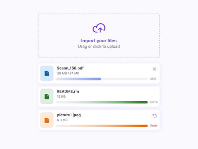 Import your file after effects application cards clean components dashboard drag and drop figma files interaction interface loading micro interaction motion muzli ui ui card upload upload file ux