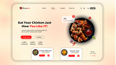 Food Ordering Webpage Design graphic design ui ux wepage