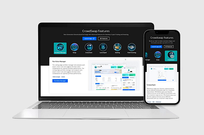 Crowdswap Dapp features animation coin crosschain crypto dapp dark hover interaction prototype swap trade wallet wallet manager