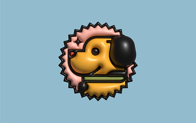 Doge Badge 3d badge branding design digital dog icon illustration indonesia logo pet vector