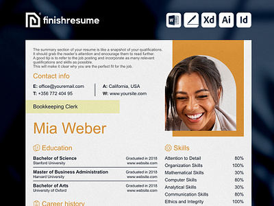 Bookkeeping Clerk resume template | FinishResume.com bank reconcil