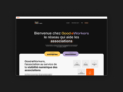 website . homepage . goodeworkers association associative design figma homepage landing page numeric responsive responsive design tech ui ui ux design ux web web design website workers working