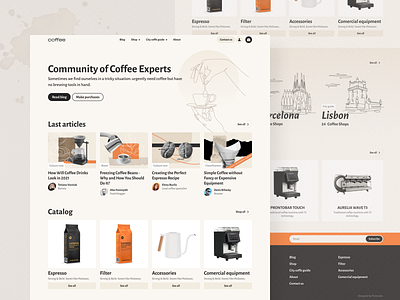 Coffee.pt: An all-in-one platform cafe catalog coffee design e commerce ecommerce home page interface landing page marketplace online platform shop shopify store ui ux web web design website