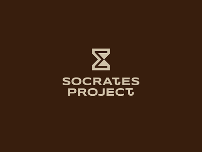 Socrates brand branding design font hotel hourglass identity letter logo logotype projects s sand socrates
