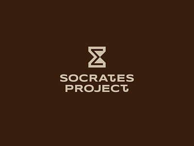 Socrates brand branding design font hotel hourglass identity letter logo logotype projects s sand socrates