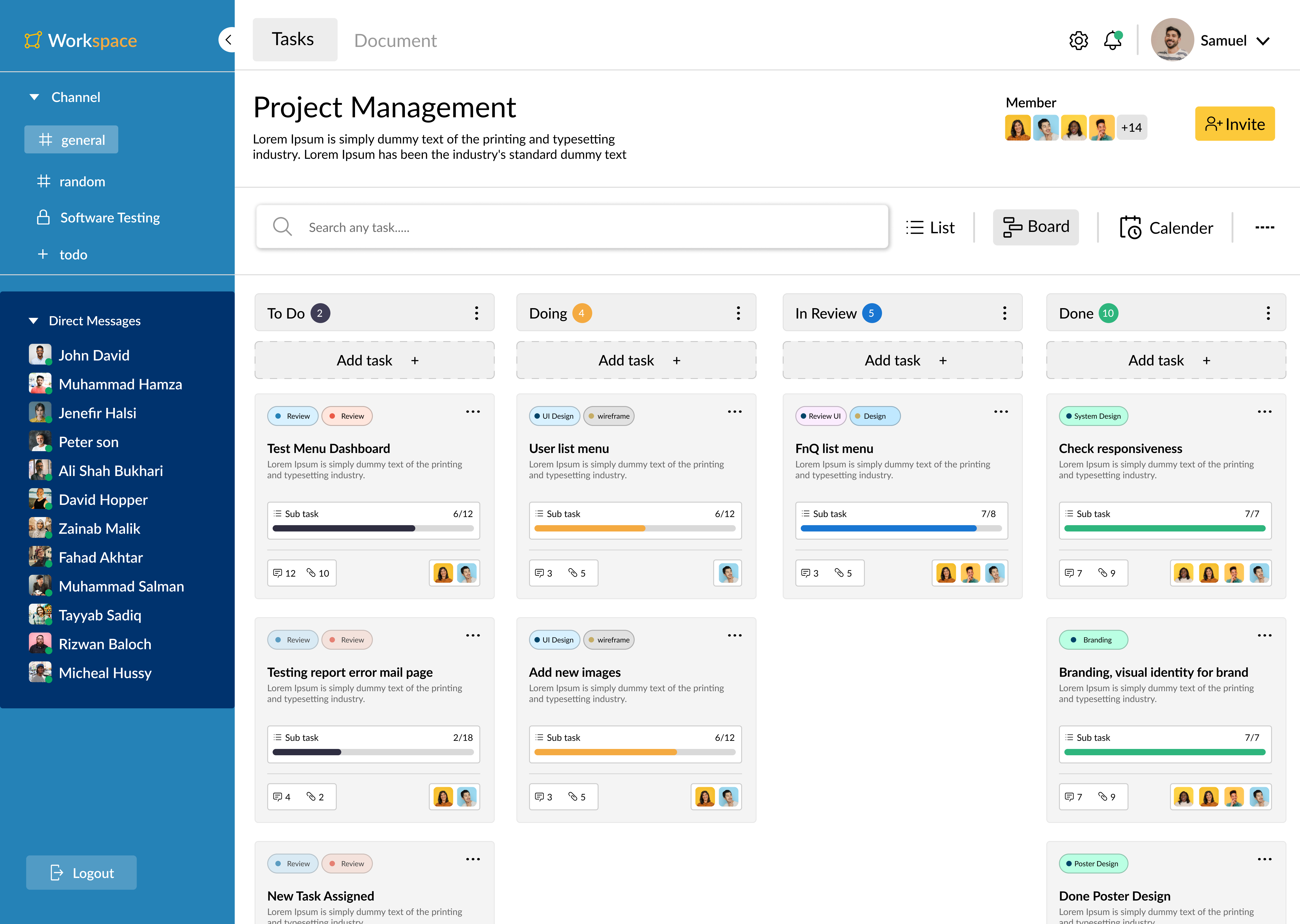 Workspace Project Management System Design By Syed Mahad On Dribbble 7201