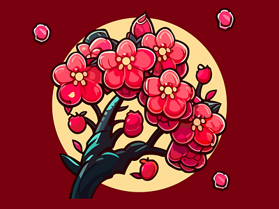 Sakura branding illustration vector