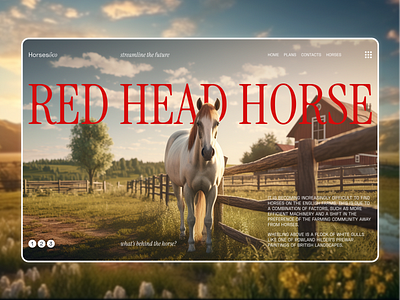 Horse Ranch Website UI Concept concept design midjourney photoshop typography ui webdesign website