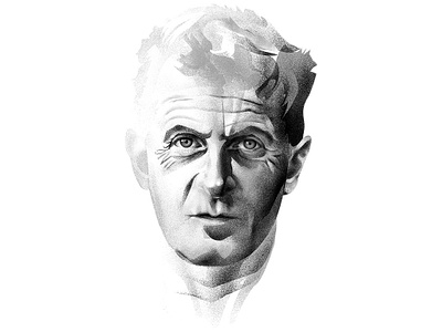 Wittgenstein blackwhite hitorical figure illustration ilustracja ilustracja cyfrowa philosopher photoshop polish illustration portrait illustrtation portret postać historyczna