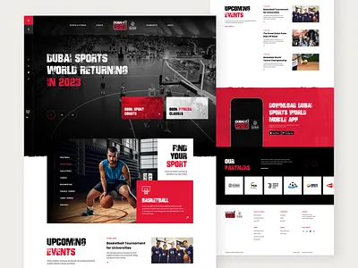 Dubai Sports World - Redesign dark design gym indoor gym red sport ui ux web design website