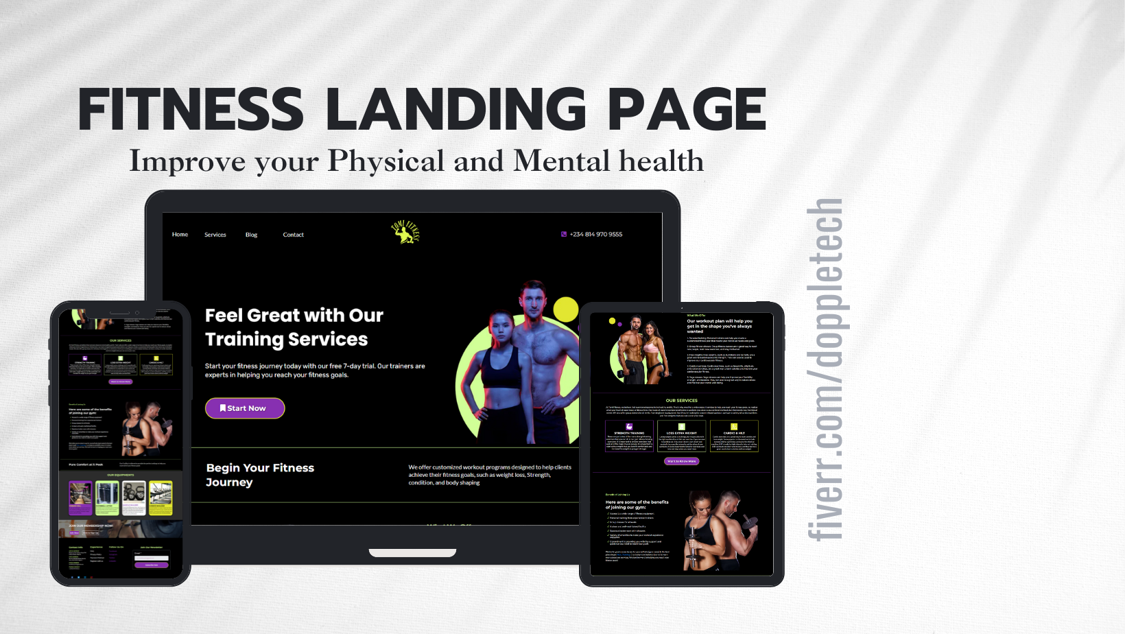 FITNESS LANDING PAGE automations brandboard captivatingdesign design fitness landing page fitness website gohighlevel highconversion kajabi kajabi designer kajabi expert kajabi landing page kajabi website minimal but more designs mockup online content upload online course creator website website redesign