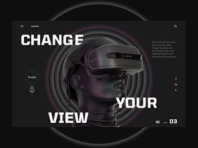 VR glasses | Hero section design design graphic design typography ui ux