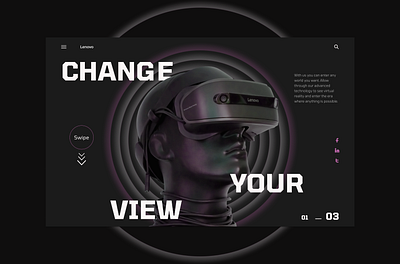 VR glasses | Hero section design design graphic design typography ui ux