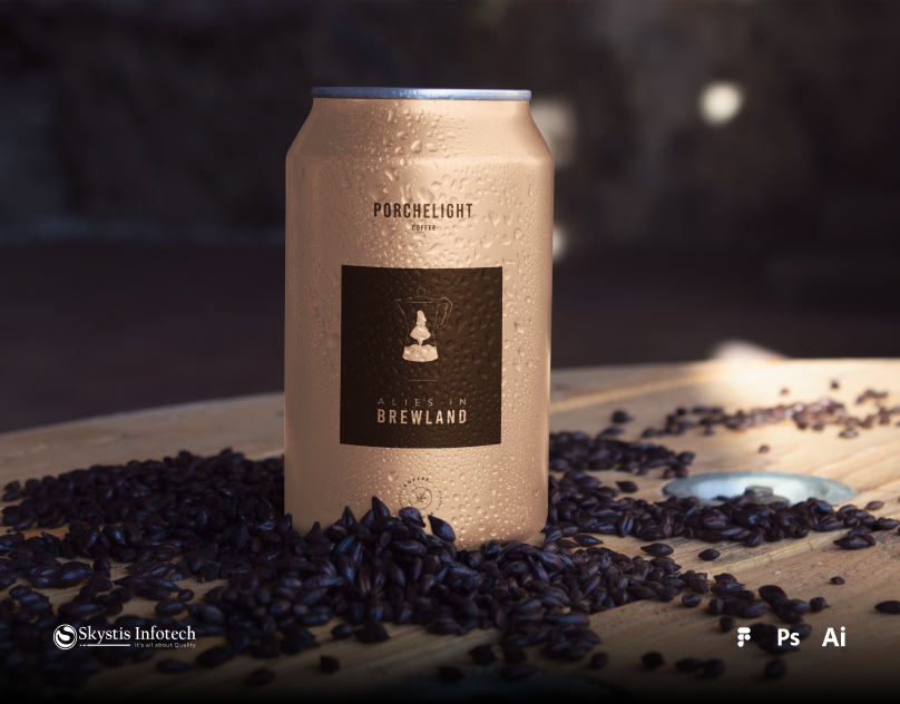 Alies in Brewland Coffee Can & Cup Design bru cappuccino coffee coffee can coffee cup dark coffee design doppio figma illustrator mocha nescafe photoshop product product design