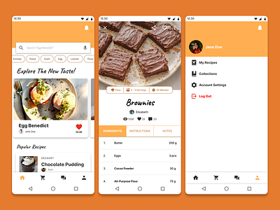 Food Recipe App Design app design food mobile recipe ui