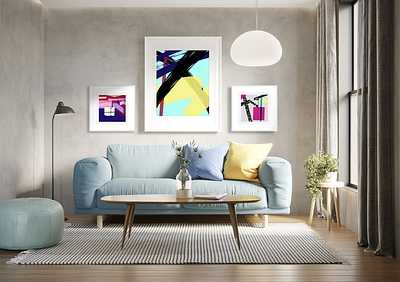 Collection 3 abstract art frames illustration