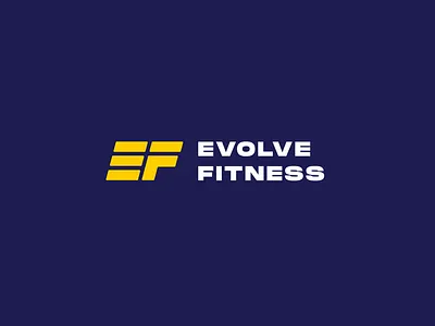 Evolve Fitness - logo & brand identity design blue bold brand identity branding british charity branding clean design energy exercise fitness gym health logo design modern monogram movement type typography yellow