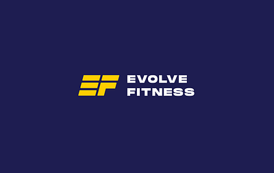 Evolve Fitness - logo & brand identity design blue bold brand identity branding british charity branding clean design energy exercise fitness gym health logo design modern monogram movement type typography yellow