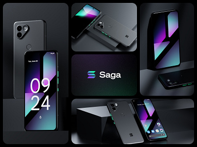 Solana Saga 3d Renders 3d crypto design phone renders solana