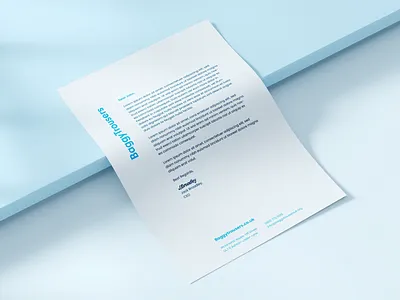 Baggy Trousers letterhead design blue brand identity branding charity design letterhead logo manchester mockup modern stationery stationery design typography uk visual identity