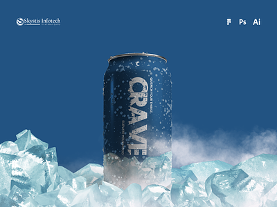 Crave Cold Drink Product Can Design branding can design chill chiller cold cold drink design figma illustrator liquid photoshop product product deisgn soft drink