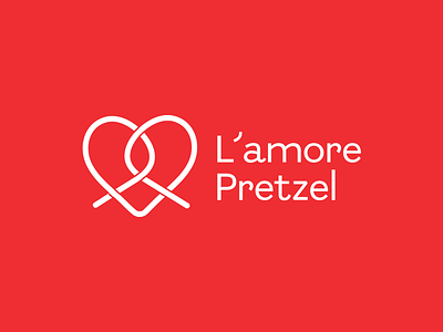 L'amore Pretzel Logo branding graphic design illustration logo typography vector