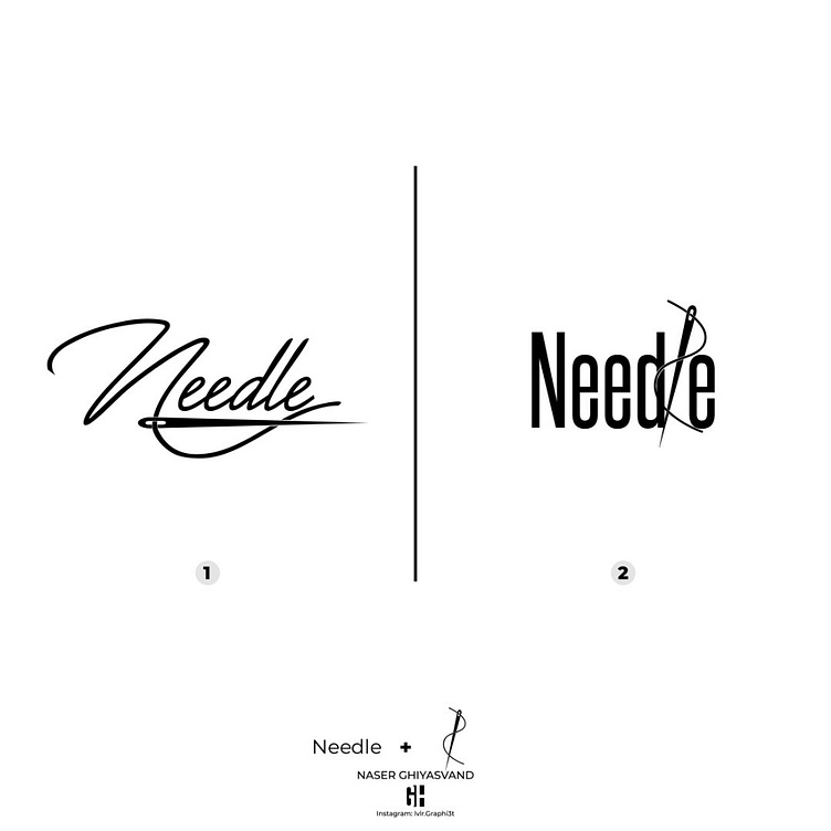 Needle Logo Design by Naser Ghiyasvand on Dribbble