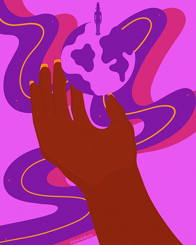 Self Narrated black art digital art editorial illustration graphic design illustration illustrator inspirational art intentional art pink procreate purple