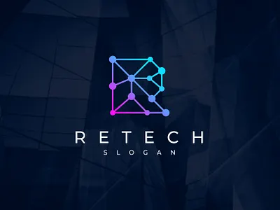 Letter R Connection Network Tech Logo alphabet branding connect connection design digital futuristic graphic design illustration letter letter r logo logo design modern network r tech technology typography vector