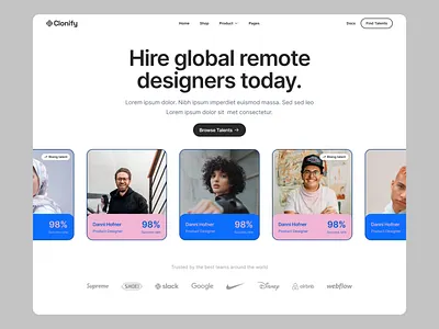 Headers — Clonify clean figma header hero ui ui kit ux web web design