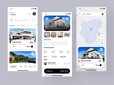 Real Estate Mobile App agency airbnb app appartment branding design home housing mobileapps property real estate trending ui uidesign userinterface