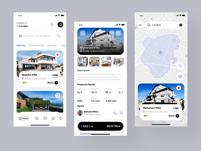 Real Estate Mobile App agency airbnb app appartment branding design home housing mobileapps property real estate trending ui uidesign userinterface
