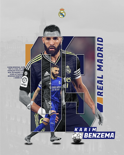 Karim Benzema design football graphic design illustration illustrator karim benzema kb9 photoshop poster sport vector