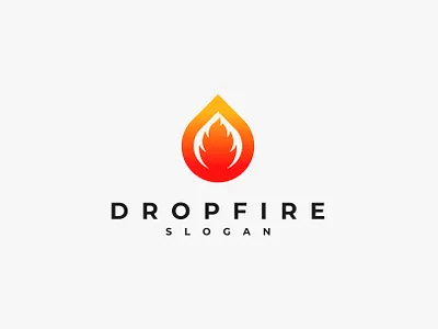 Fire Drop Logo branding burn design drip drop droplet fire flame graphic design heat hot ignite illustration logo logo design rain vector water