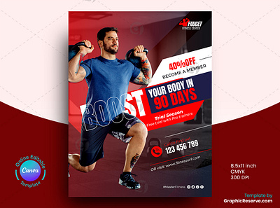 Gym Flyer Design Canva Template bodybuilding bodybuilding flyer canva canva fitness flyer canva flyer design female fitness flyer fitness flyer fitness flyer canva template fitness gym fitness gym flyer flyer flyer design flyer template gym center service flyer gym flyer