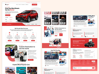 Rant a car website design figma to html