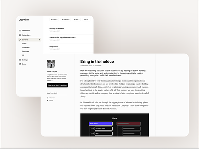 _Typejust UI Concept design platform product design saas startup ui ux writingapp writingplatform