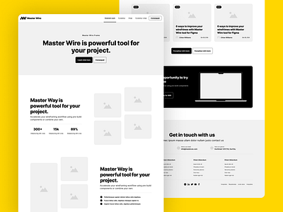 Wireframe template - Master Wire app content design download easy figma grid header images interaction kit prototyp site template ui web webdesign wireframe wireframing yellow