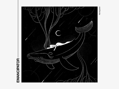 EMANCIPATOR.Nevergreen design digital art digital illustration dreams galaxy graphicdesign illustration line lineart linework moon ocean soft tender tree whale woman