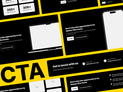Wireframe CTA - Master Wire action call clean cta design download figma kit prototype template theme to ui ux web webdesign website wireframe wireframe kit wireframing