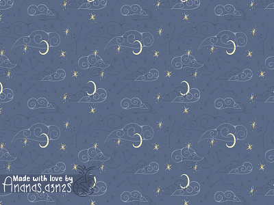 Night sky🌙 2d illustration adobe illustrator bedtime blue clouds constellations illustration illustrator moon and stars moon pattern night night sky pattern paper pattern seamless pattern stars pattern surface pattern design sweet dreams textile pattern vector yellow