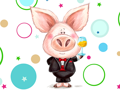 Pig character animal animal character book cartoon character children children illustration cover design graphic design greeting card illustration occasion poster