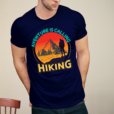 Hiking t shirt design graphic design hiking hill illustration t shirt t shirt design typography typography t shirt design