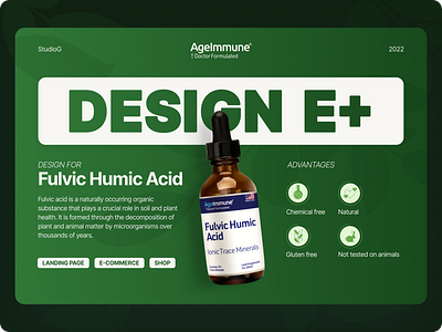 Agelmmune cover design concept branding cover fulvic humic acid graphic design ui