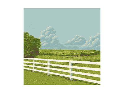 Pleasant Hill Pixels illustration kentucky landscape pixel pixel art summer vector