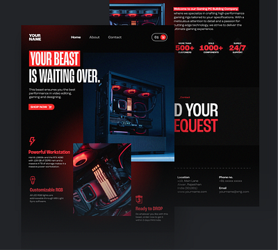 Gaming PC’s Landing Page Design 3d animation app branding design esports gaming graphic design illustration landing landing page logo ui vector