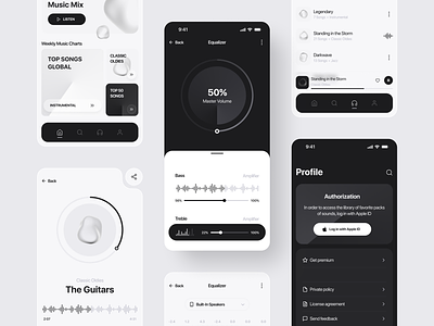 Music Equalizer app black clean concept design equalizer minimal mobile mobile app music player product design sound ui ux