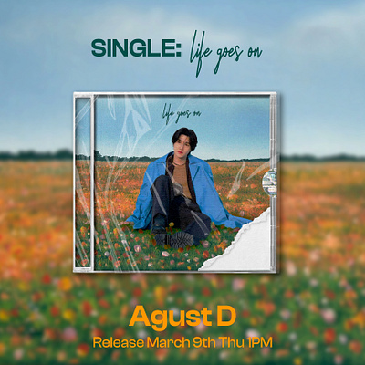 AGUST D 2023 - LIFE GOES ON CD cd cover graphic design